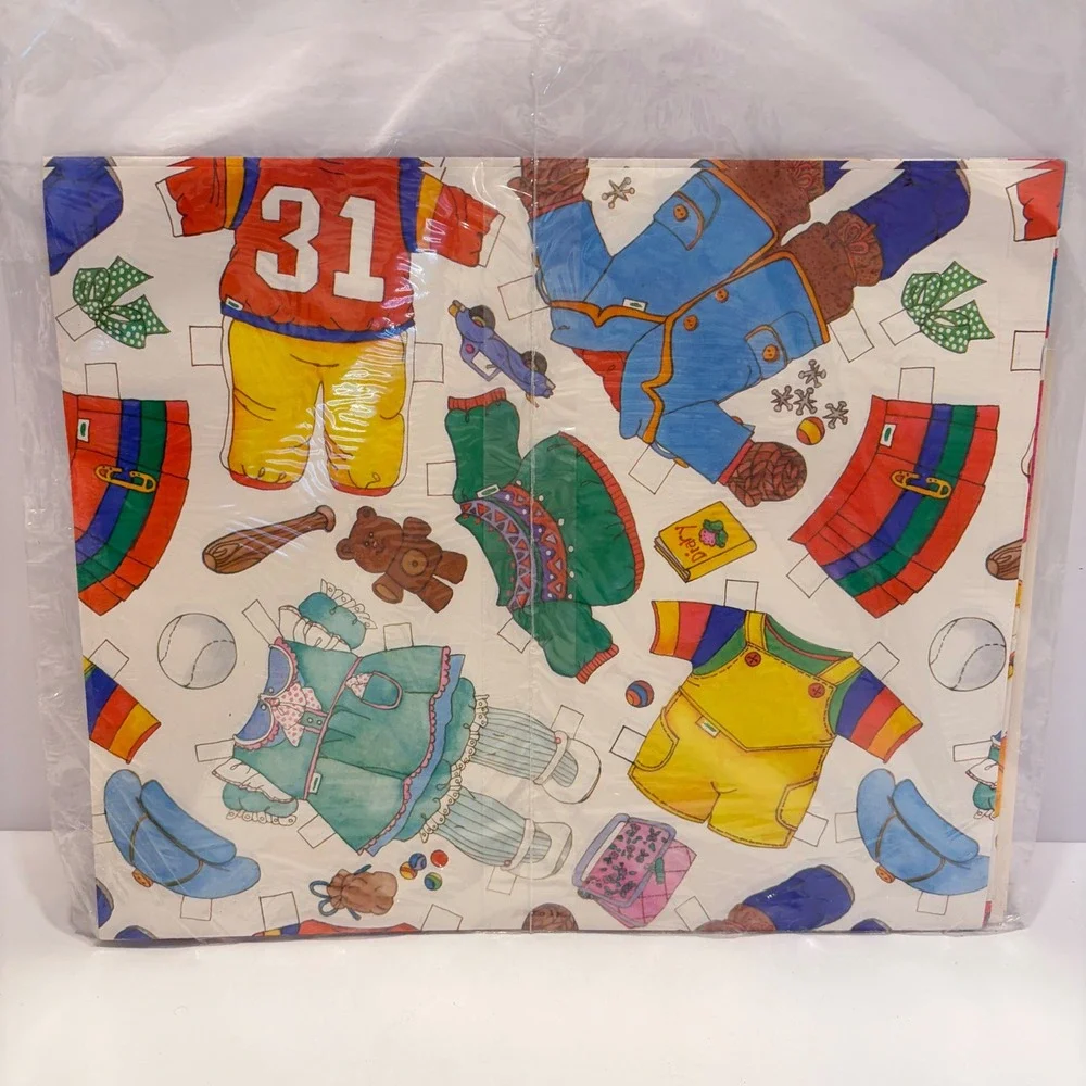Vintage 1984 Cabbage Patch Kids Gift Wrap Lot Christmas & Playmates 4 Sheets NEW